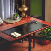 Black Bonded Leather No Core Rollable Desk Mat, 36 x 17